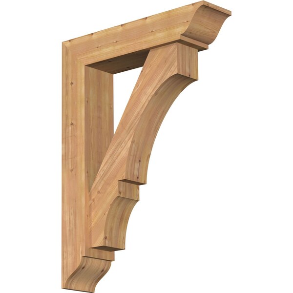 Ekena Millwork Balboa Traditional Smooth Bracket w/ Offset Brace, Western Red Cedar, 7 1/2"W x 32"D x 44"H BKT0806X32X44BOA01SWR - main